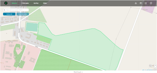 Korzystając z Wirtualnego gospodarstwa rolnik będzie mógł wybrać na mapie swoje pole Grafika przedstawia okno wyboru swojego pola w Wirtualnym gospodarstwie